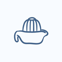 Lemon squeezer sketch icon.