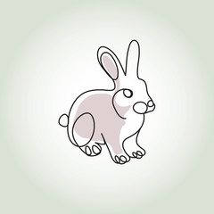 Rabbit in minimal line style vector