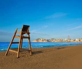 Benidorm Poniente beach watchtower seat Alicante