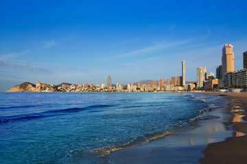 Fototapeta premium Plaża Benidorm Poniente w Alicante w Hiszpanii