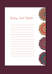 Fototapeta premium Mandala vintage template card