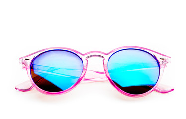 Pink unglasses isolated on white