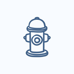 Fire hydrant  sketch icon.