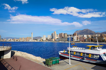 Fototapeta na wymiar Benidorm Marina port in Alicante of Spain