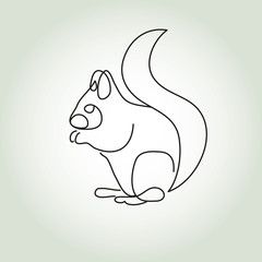 Squirrel in minimal line style vector