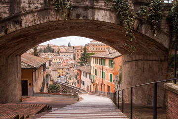 Medieval aqueduct in Perugia - obrazy, fototapety, plakaty