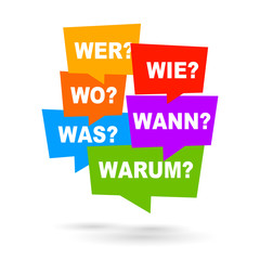 W-Fragen: wer, wie, was, wo, wann, warum