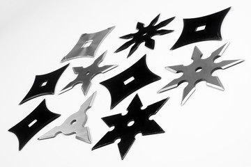 shurikens on white background