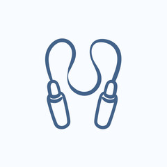 Jumping rope sketch icon.