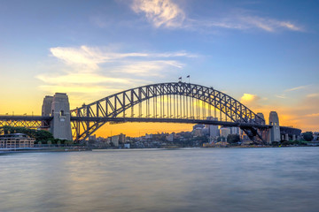 Sydney harbour bridge in twilight - 113458627