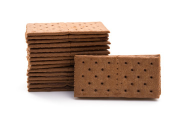chocolate flavor sandwich biscuits on a white background
