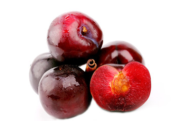 plum cinnamon isolated on white background
