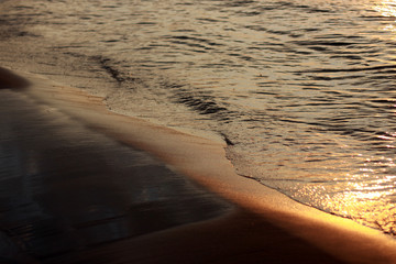 sand, water, coast, sunset, sunrise