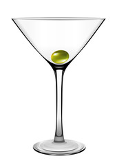 Vector Martini glass with olive