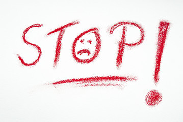 STOP! Rote, Illustration mit Smiley