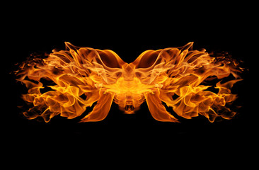 Abstract Fire flame on black background