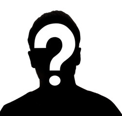 Hidden face in the shadow.male person silhouette