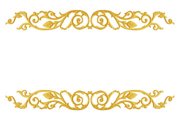 Ornament elements frame, vintage gold floral designs