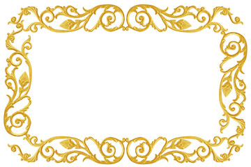 Ornament elements frame, vintage gold floral designs