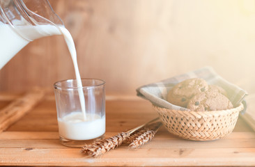 milk with chocolate biscuits cereals