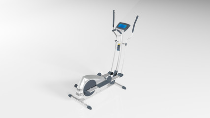 Gym stepper, workout step machine, sports equipment isolated on white background