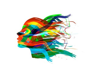 Abstract Female Head Silhouette