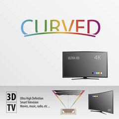 Curved tv advert for clients background