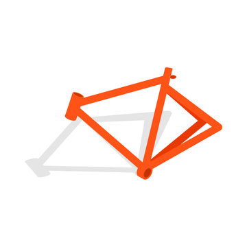 Bicycle frame icon, isometric 3d style