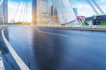 Obraz premium traffic at cable bridge,tianjin city