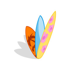 Surf boards icon in isometric 3d style