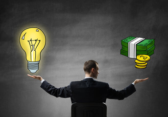 Businessman thinking over his investments