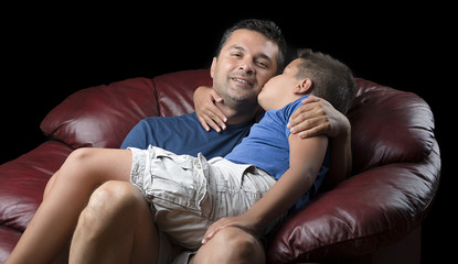 Obraz premium Child Kisses Father