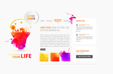 Abstract minimalistic website template or interface. Vector graphics.

