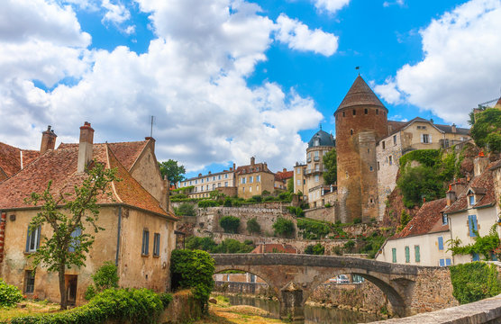 Picturesque medieval town of Semur en Auxois