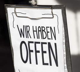 open sign