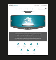 Clean Website Template, Vector Design

