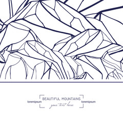 abstract template with hand drawn mountains.