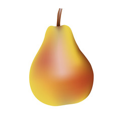 Vector illustration of a pear on a white background