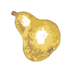 Vector illustration of yellow pear on a white background