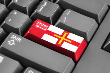 Enter button with Flag of Guernsey
