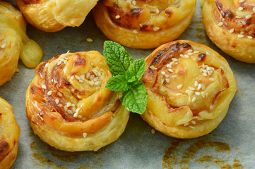 Easy puff pastry menu.
Bacon & Cheese Puff Pastry Rolls.