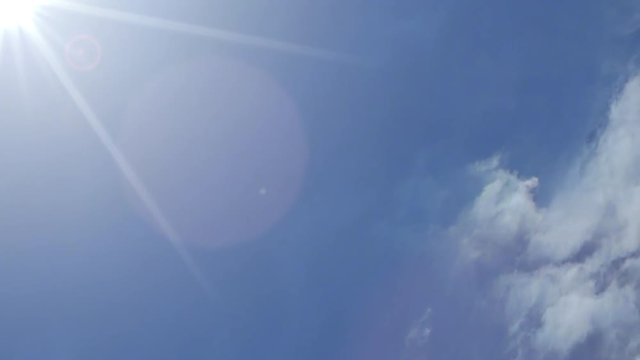 Airbus A321 airliner with no logos flying across the sky. 4K, view from below