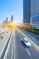traffic in the downtown district,tianjin china.