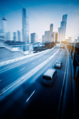 traffic in the downtown district,tianjin china.