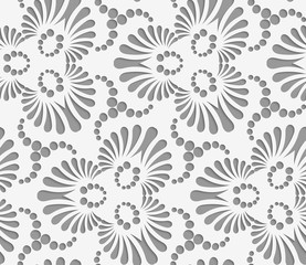 Perforated flourish tear drops trefoils and dots