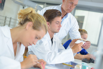 workers in the dental lab