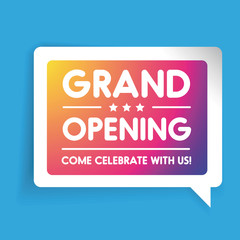 Grand Opening invitation label lettering