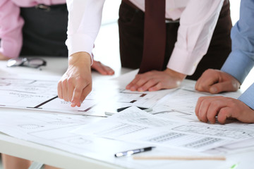 Young engineers working in the office