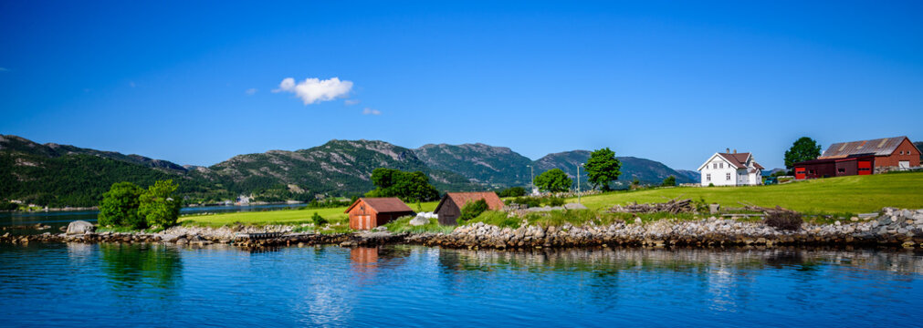Beautiful scenery at the ferry crossing from Oanes to Lauvvik