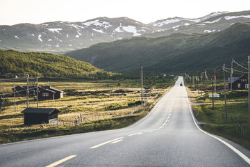 A road strething endlessly somewhere in Norway